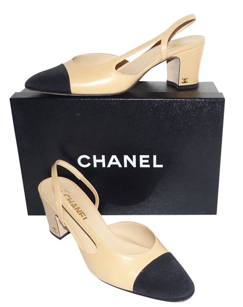 chaussure chanel beige et noir|chanel chaussure bicolore.